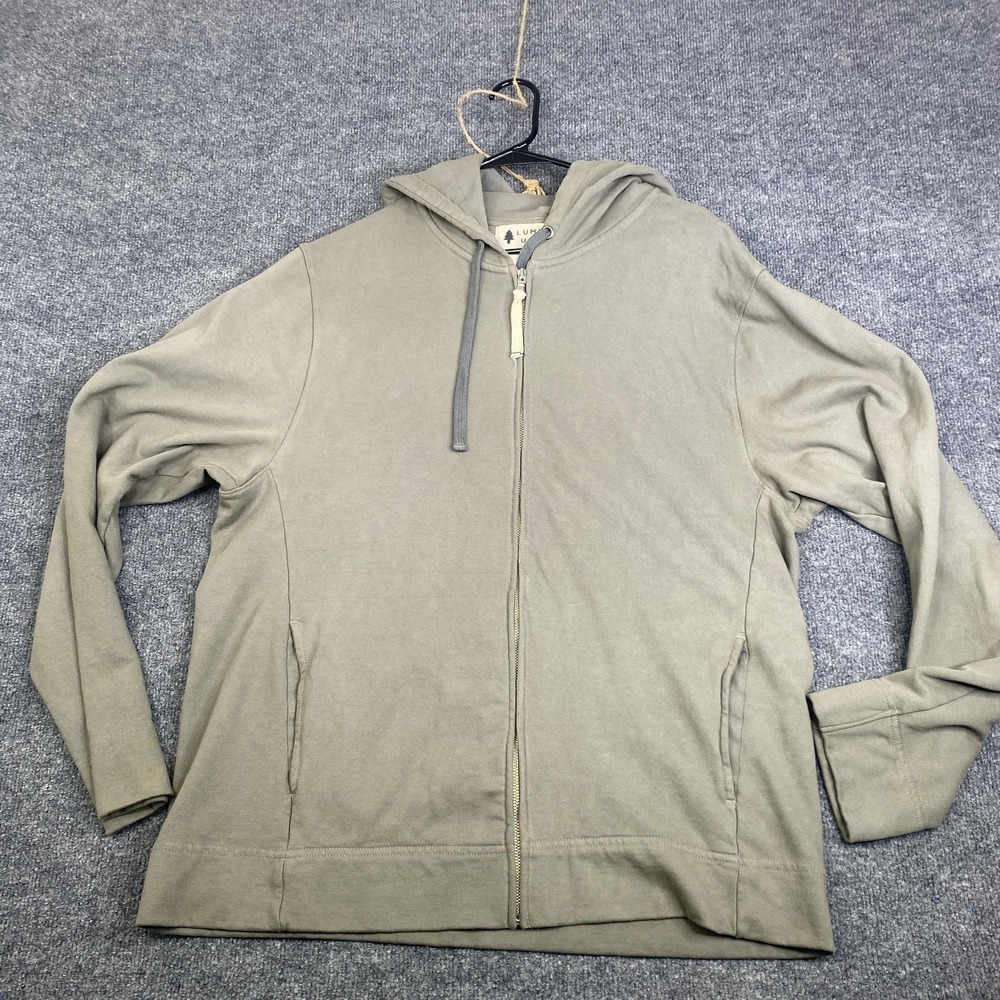 Lumber Union Hoodie Mens XL Green Full Zip Sweatshirt Cotton USA Made Huckberry